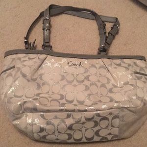 Coach Silver/Grey Purse